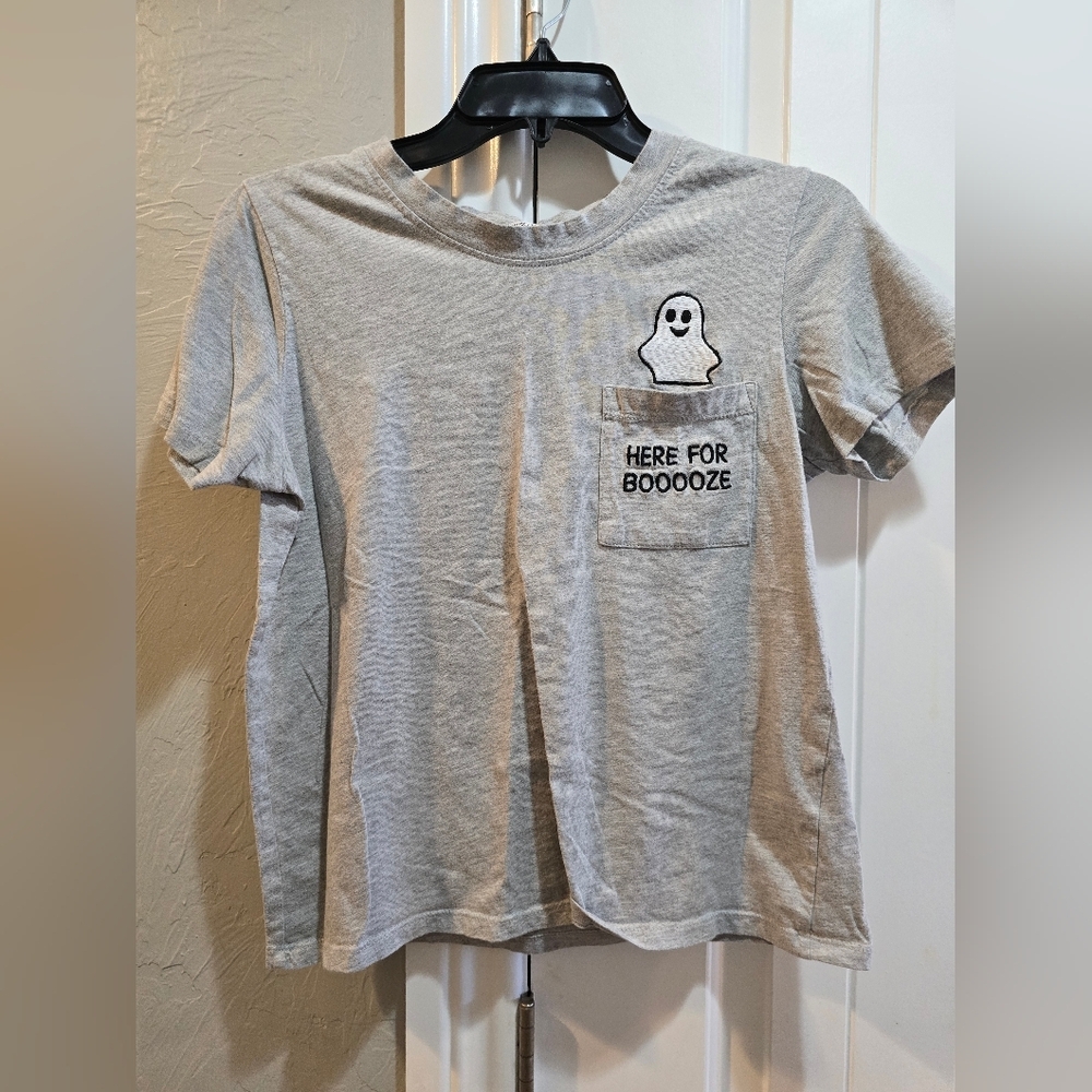 Here For The Booooze Wonen Top Medium Messy Bun Just Chillin